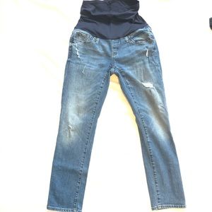 Gap Maternity Jeans Distressed Pants Belly Band